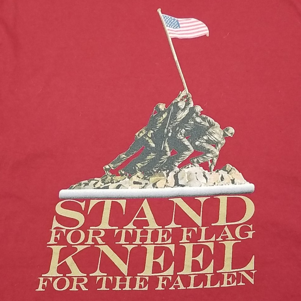 Anvil Lightweight Large Red "Stand for the Flag, Kneel for the Fallen" T-shirt - Picture 5 of 6